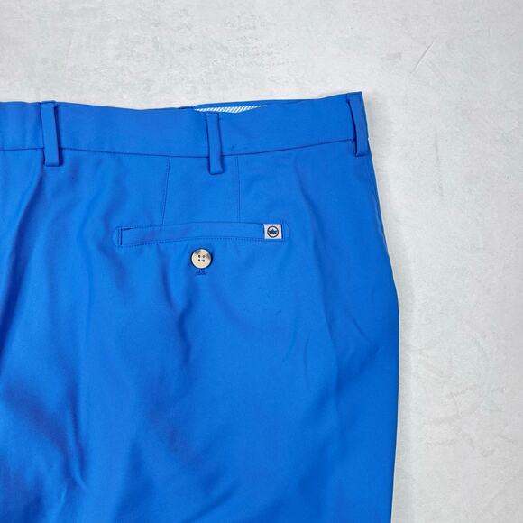 Peter Millar Salem High Drape Performance Golf Shorts in Blue Men's Size 44 - Picture 5 of 8
